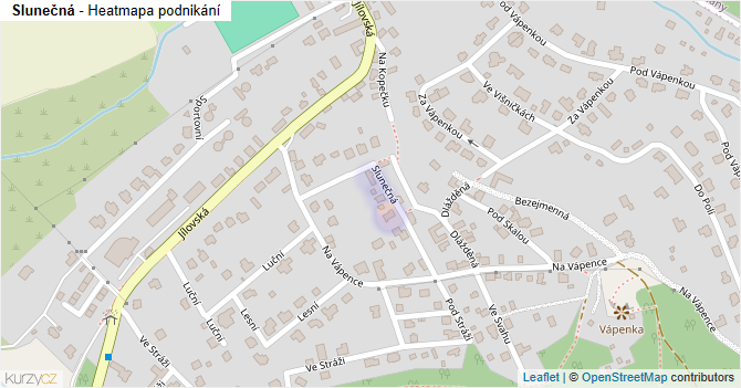 Slunečná - mapa podnikání