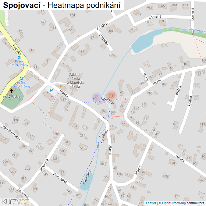 Mapa Spojovací - Firmy v ulici.