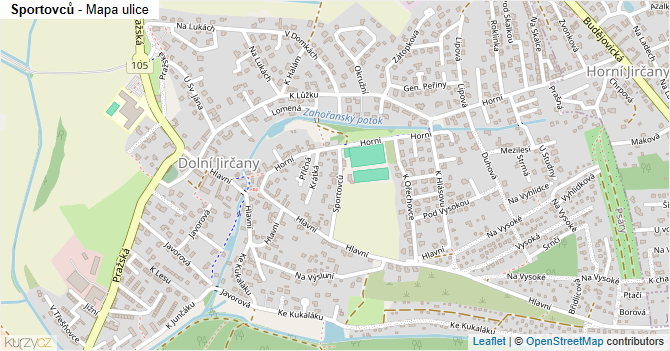 Sportovců - mapa ulice