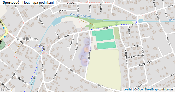 Sportovců - mapa podnikání