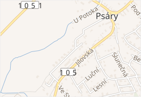 Sportovní v obci Psáry - mapa ulice