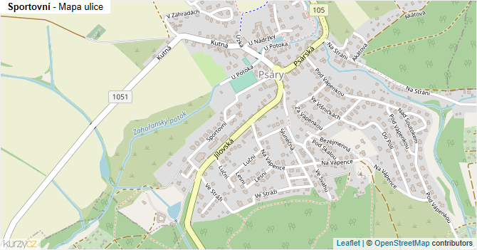Sportovní - mapa ulice