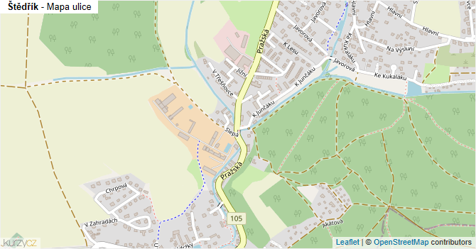 Štědřík - mapa ulice