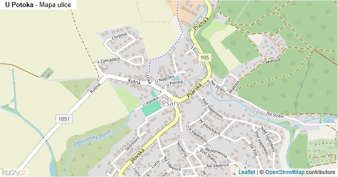 U Potoka - mapa ulice