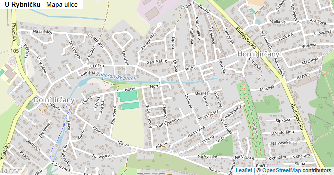 U Rybníčku - mapa ulice