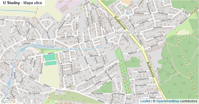 U Studny - mapa ulice