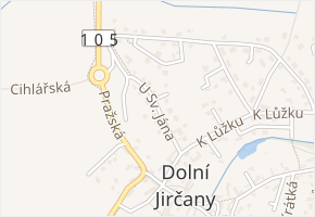 U Sv. Jána v obci Psáry - mapa ulice