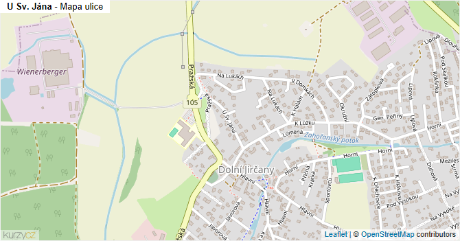 U Sv. Jána - mapa ulice