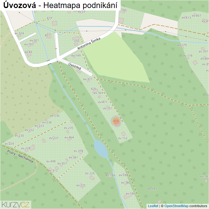 Mapa Úvozová - Firmy v ulici.
