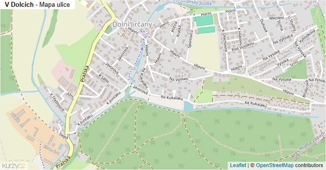V Dolcích - mapa ulice