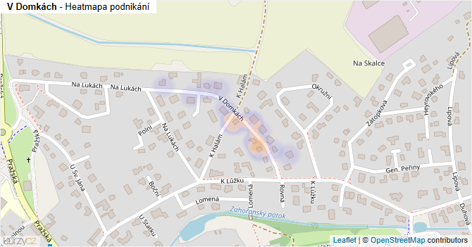 V Domkách - mapa podnikání