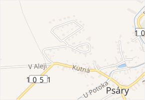 V Zahradách v obci Psáry - mapa ulice