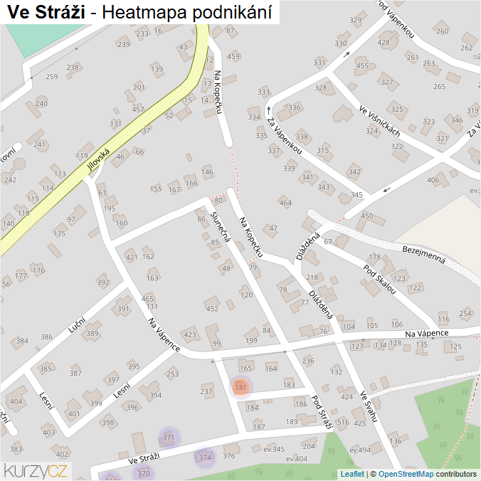 Mapa Ve Stráži - Firmy v ulici.