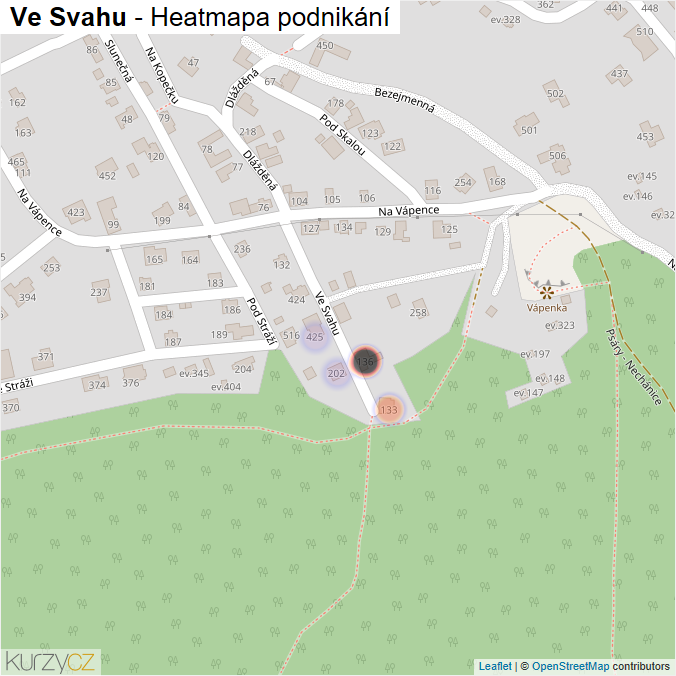 Mapa Ve Svahu - Firmy v ulici.
