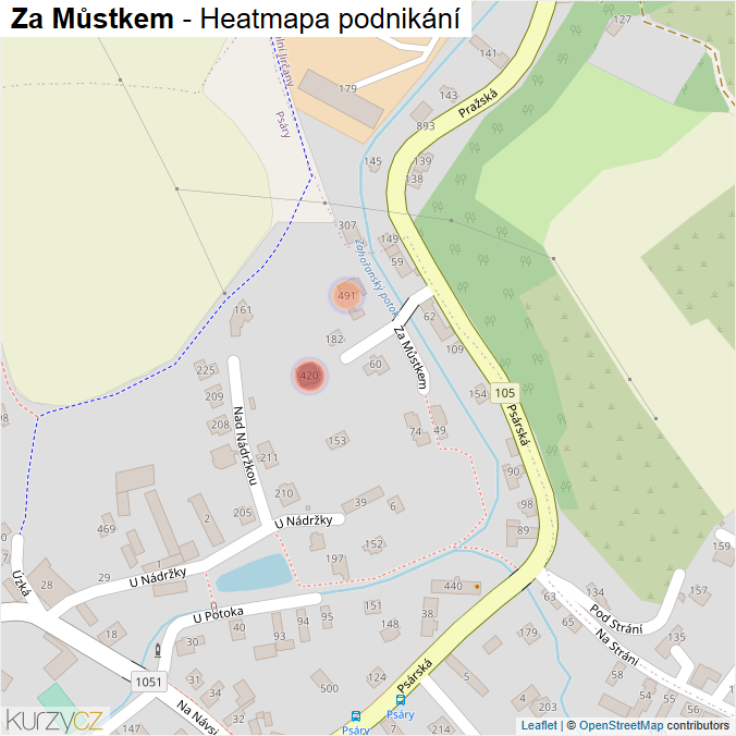 Mapa Za Můstkem - Firmy v ulici.