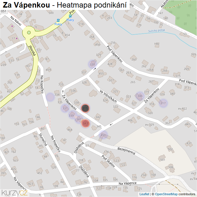 Mapa Za Vápenkou - Firmy v ulici.