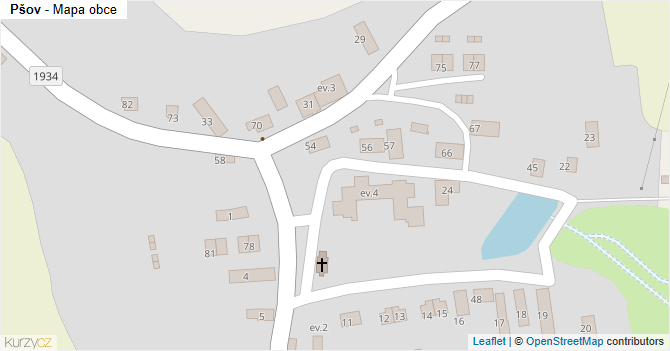 Pšov - mapa obce