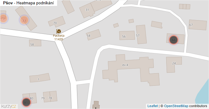 Pšov - mapa podnikání