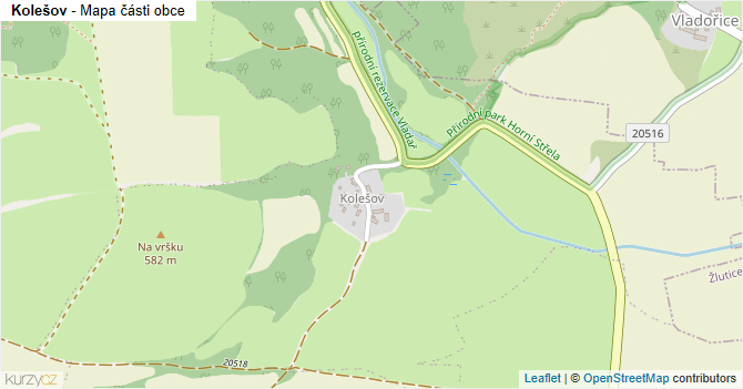 Kolešov - mapa části obce