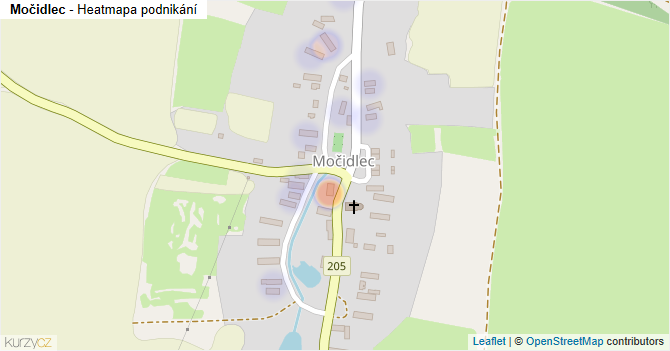 Močidlec - mapa podnikání