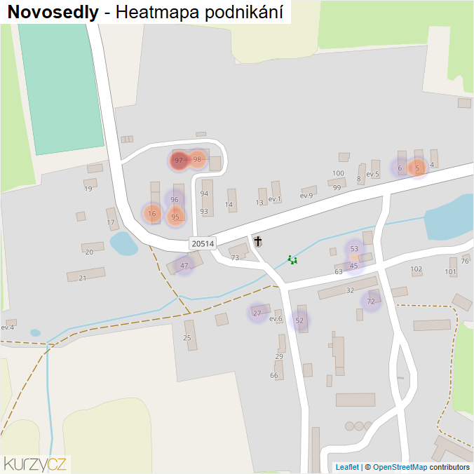 Mapa Novosedly - Firmy v části obce.