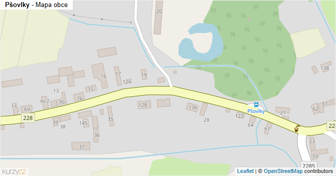 Pšovlky - mapa obce