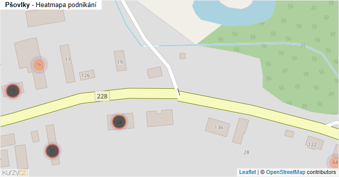 Pšovlky - mapa podnikání