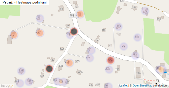 Pstruží - mapa podnikání