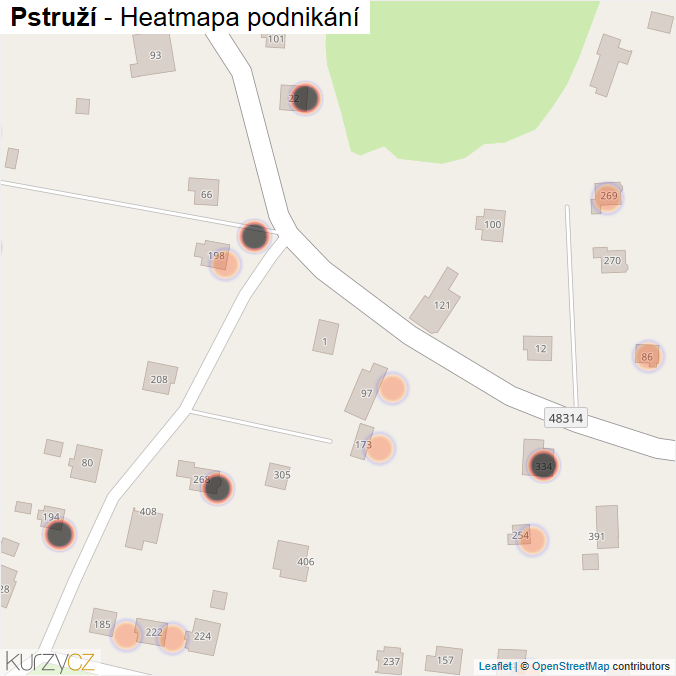 Mapa Pstruží - Firmy v obci.