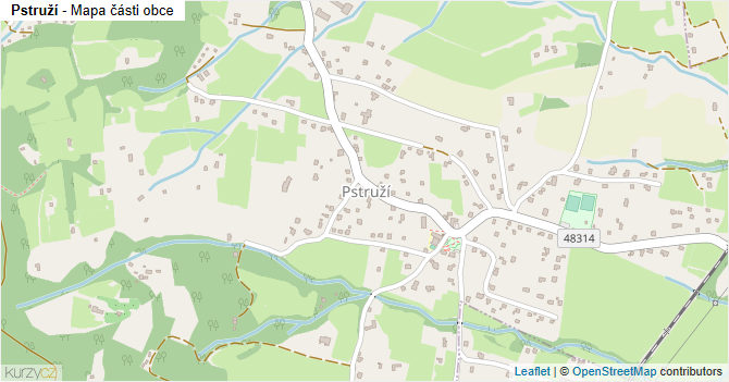 Pstruží - mapa části obce