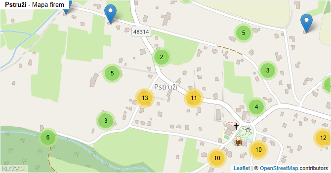 Pstruží - mapa firem