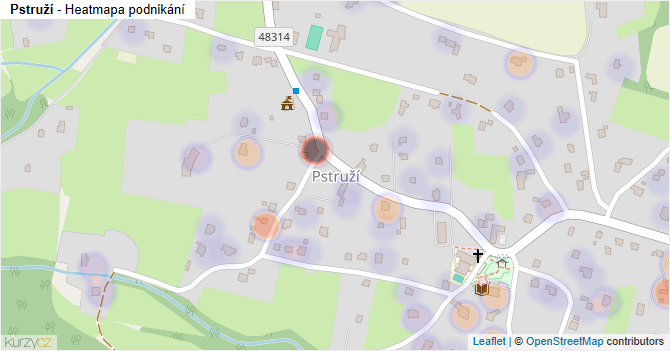 Pstruží - mapa podnikání