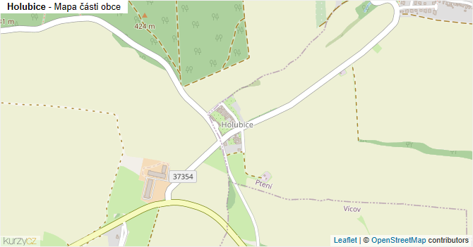 Holubice - mapa části obce