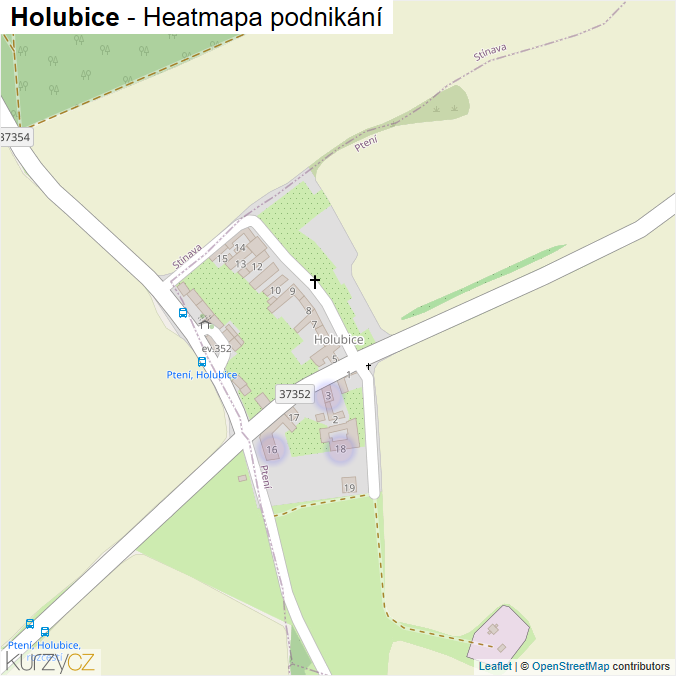 Mapa Holubice - Firmy v části obce.
