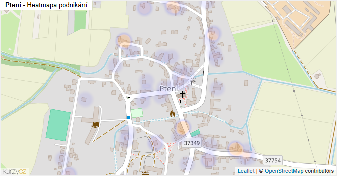 Ptení - mapa podnikání