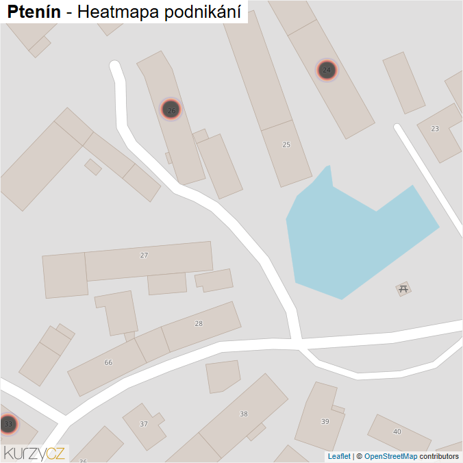 Mapa Ptenín - Firmy v obci.