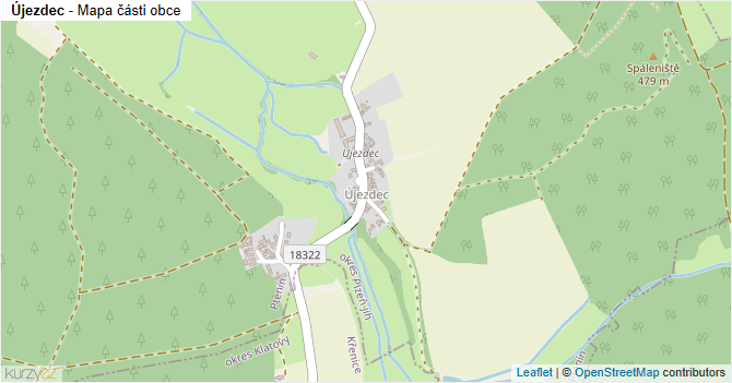 Újezdec - mapa části obce