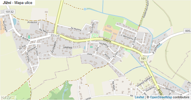 Jižní - mapa ulice
