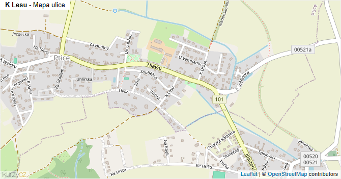 K Lesu - mapa ulice