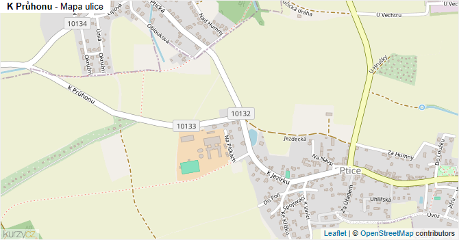 K Průhonu - mapa ulice