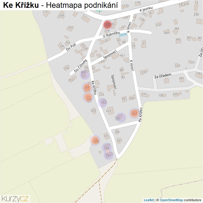 Mapa Ke Křížku - Firmy v ulici.
