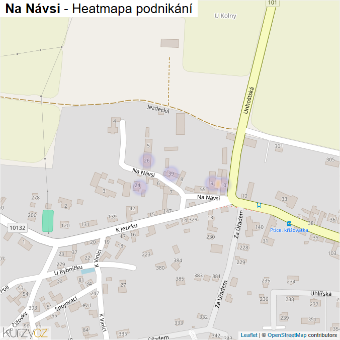 Mapa Na Návsi - Firmy v ulici.