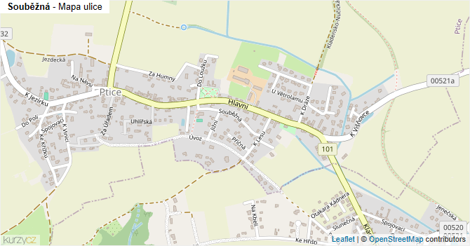 Souběžná - mapa ulice