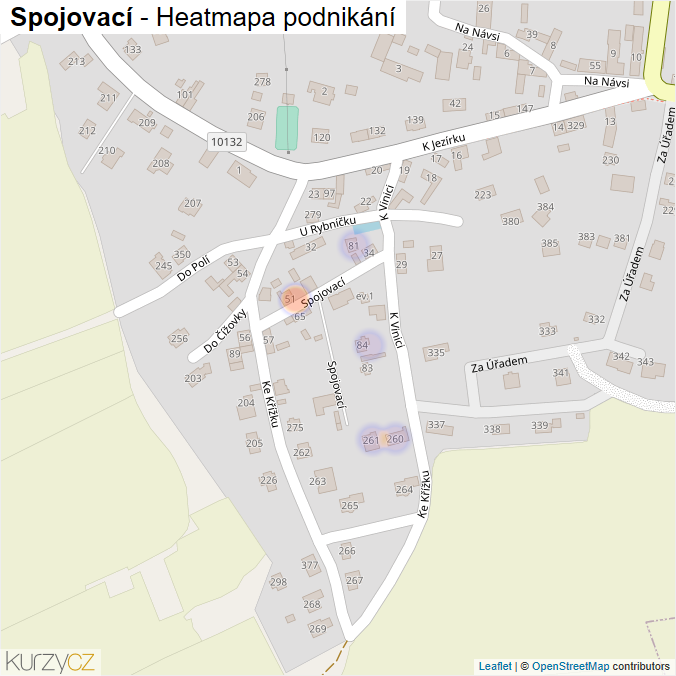 Mapa Spojovací - Firmy v ulici.