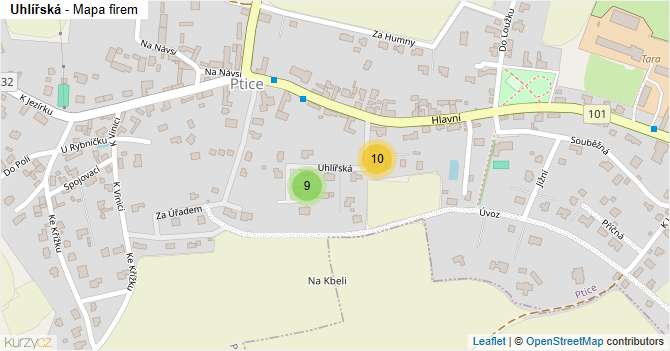 Uhlířská - mapa firem