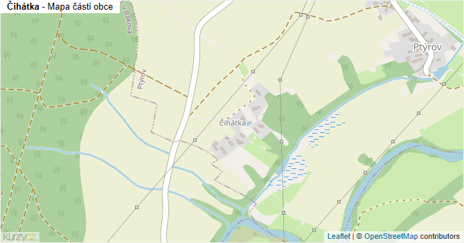 Čihátka - mapa části obce