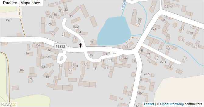 Puclice - mapa obce