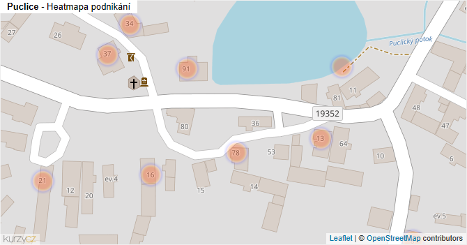 Puclice - mapa podnikání