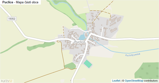 Puclice - mapa části obce