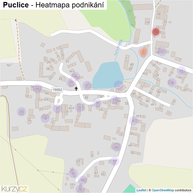 Mapa Puclice - Firmy v části obce.